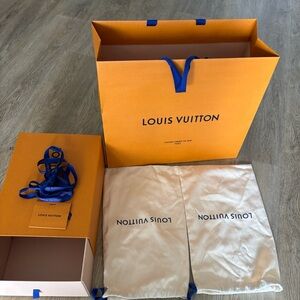 LOUIS VUITTON SHOE BOX AND DUST BAG